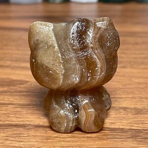 Chocolate Calcite Hello Kitty Crystal Carving